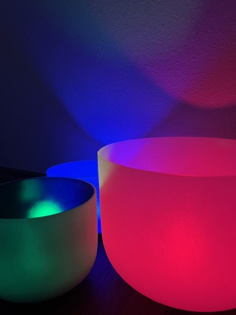 crystal bowls with lights